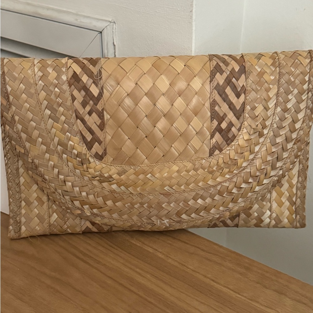 Vintage Jute Handmade Clutch Bag, Straw Purse - Picture 6 of 6
